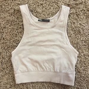 Zara white crop top